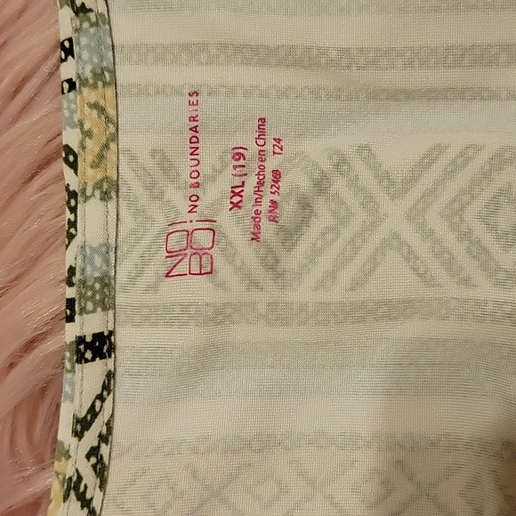 No Boundaries size XXL (19) Bohemian Romper with high low green and white - Picture 3 of 6